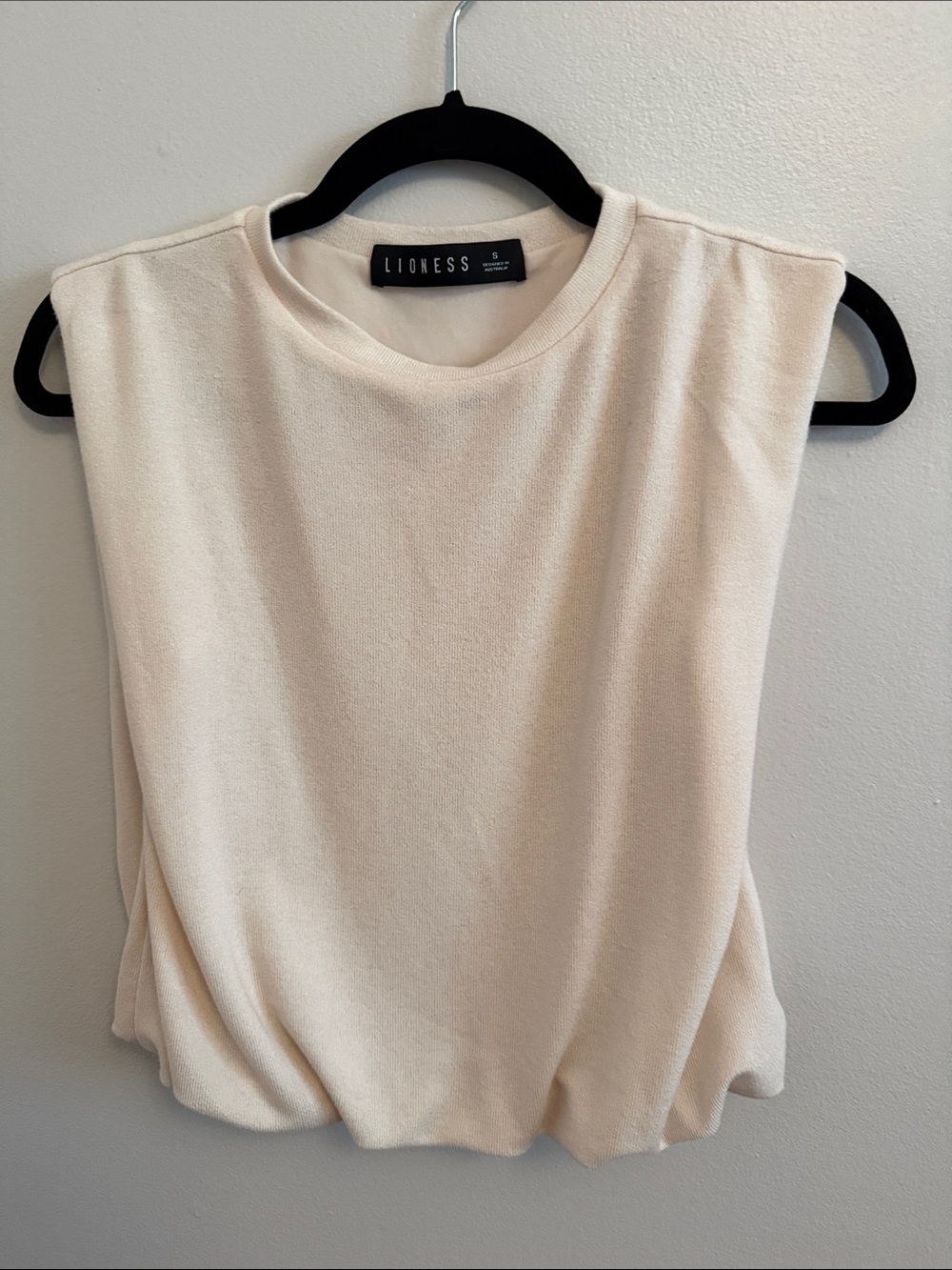 Lioness Soft Cream Knit Tank with Crew Neck
